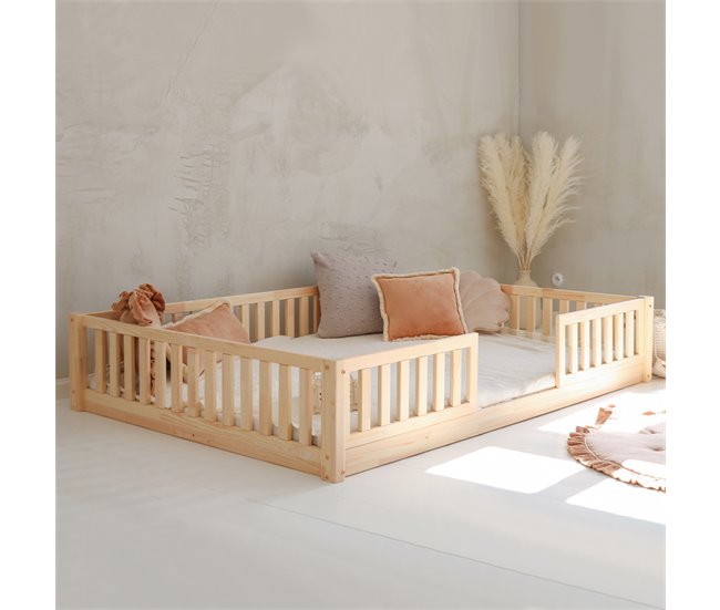 Cama com calhas e base com pés Agnès Madeira