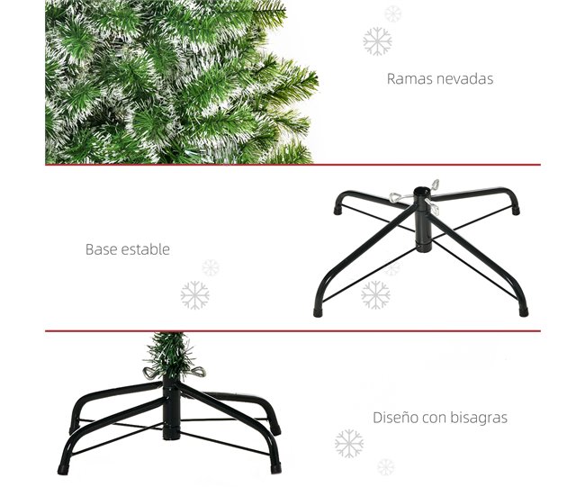 Árvore de Natal Artificial PET e Metal HOMCOM, casa - natal Verde