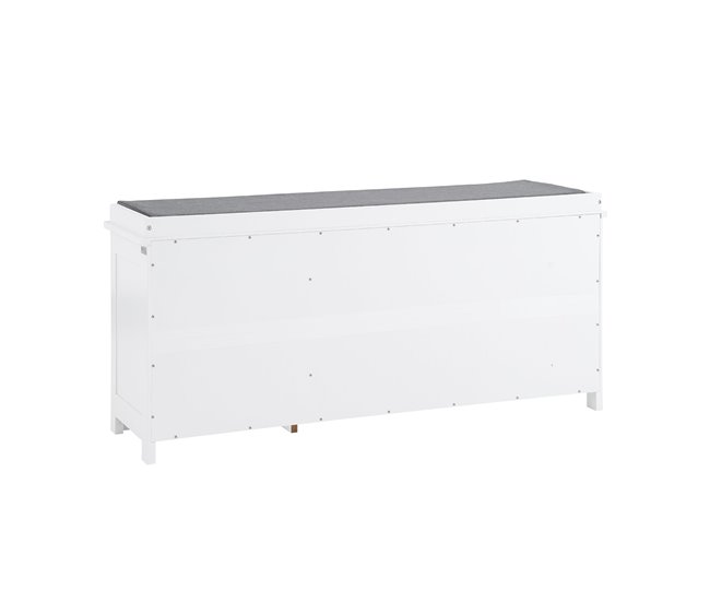 Banco para sapatos com almofada almofadada FSR185-W SoBuy PT Branco