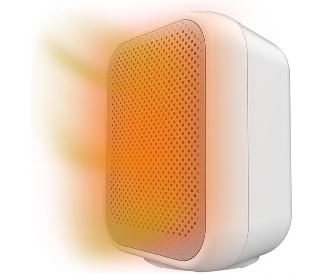 Cecotec Aquecedor cerâmico de mesa com 1500 W, termóstato ajustável e 3 modos de funcionamento. Branco