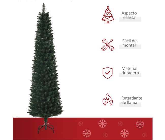 Árvore de Natal Artificial PVC, Metal HOMCOM, casa - natal Verde