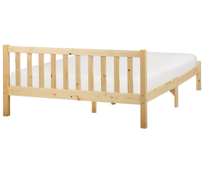 Beliani Cama Pinho FLORAC 147x208 Azul Marino
