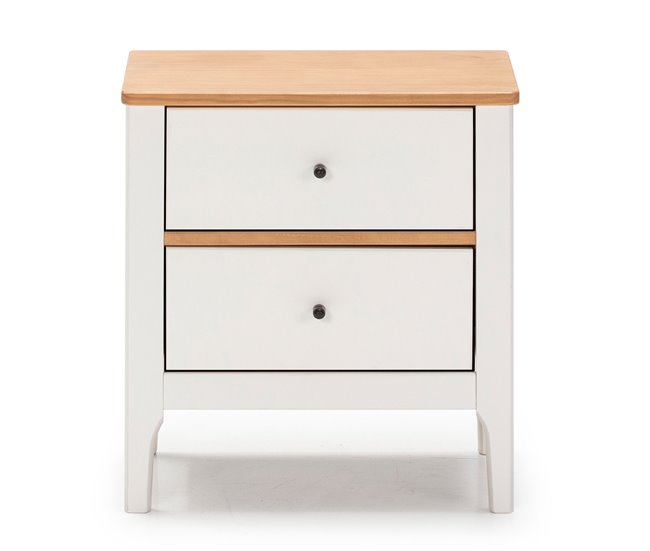  Mesa de cabeceira Luca 2 gavetas 46 Branco