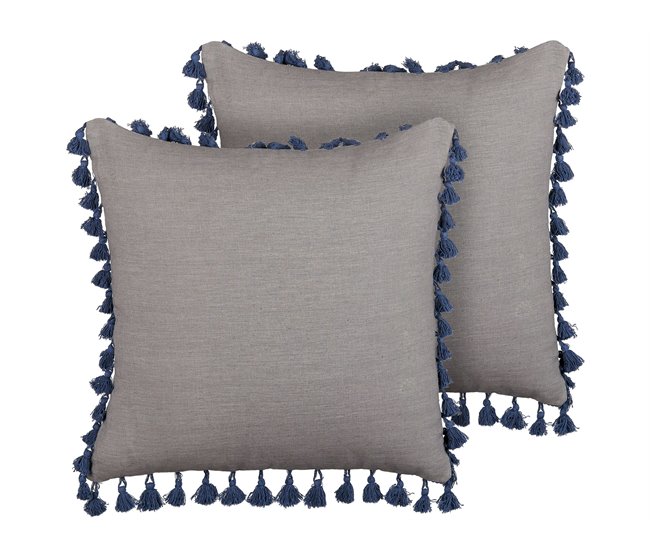 Beliani Almofada decorativa CARPINUS 45x45 Cinza