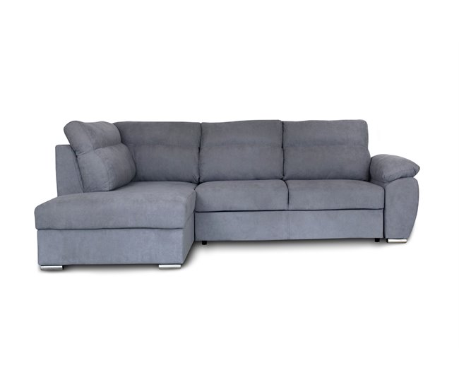 Sofá de canto KENDAL com cama e arca Cinza
