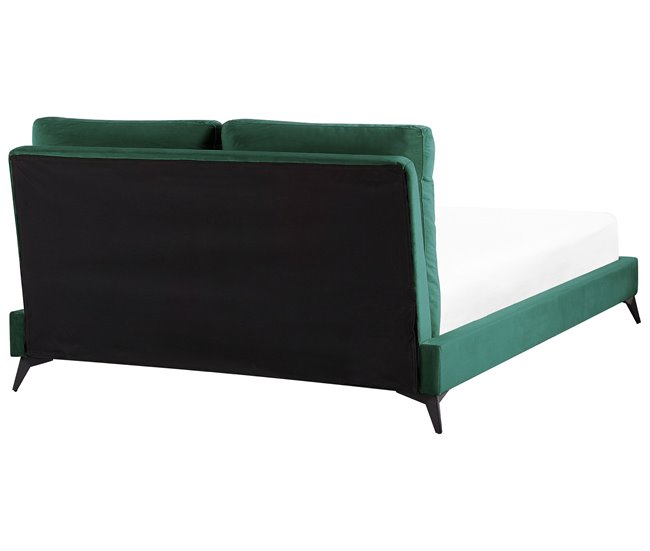 Beliani Cama Veludo MELLE 156x233 Cinza