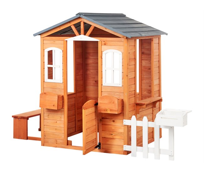 Beliani Casita de jardín AMPELIKO Madeira Clara