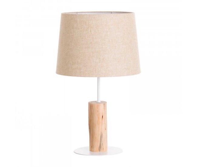 Candeeiro de mesa Pristino O91 Natural/ Branco