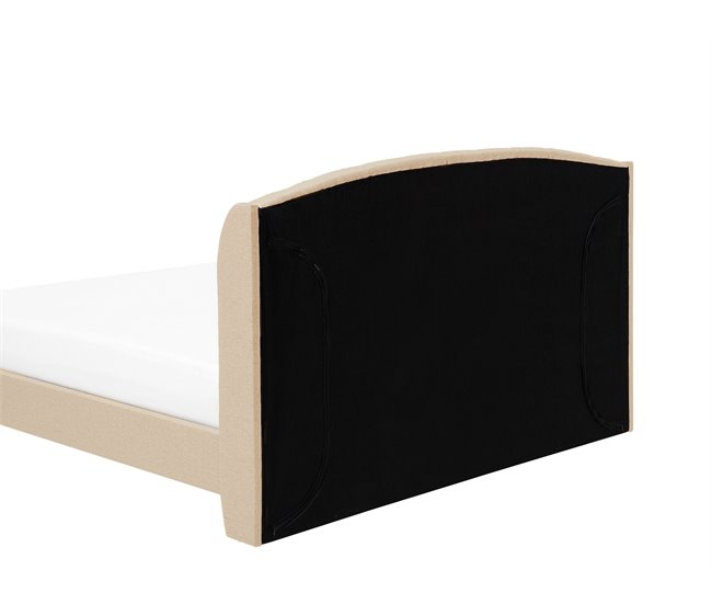 Beliani Cama com estrado Poliéster BORDEAUX 147x217 Bege