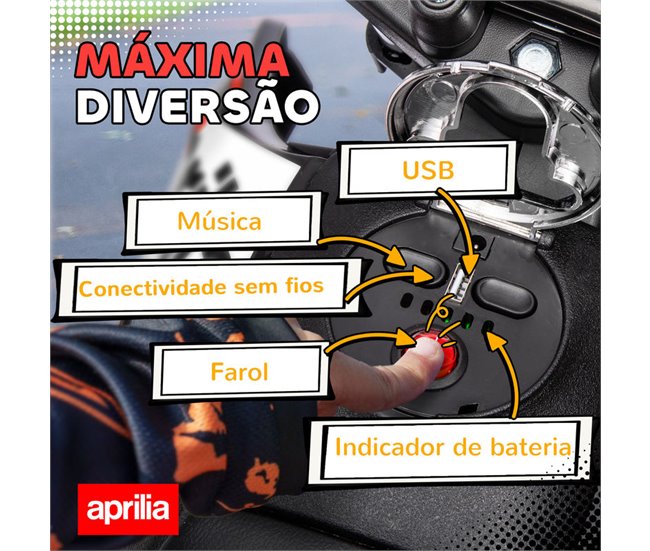 Mota elétrica infantil PP, Metal AIYAPLAY Vermelho