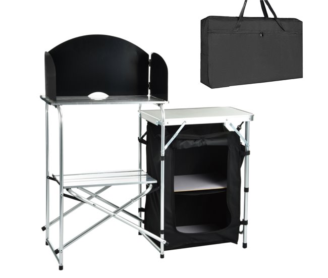 Mesa dobrável para cozinha de campismo 70x46