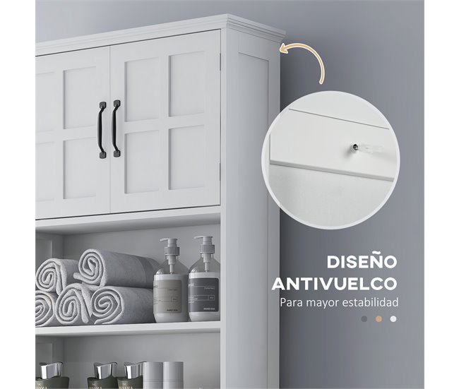Armário sobre Sanita Madeira de Melamina e MDF kleankin Branco