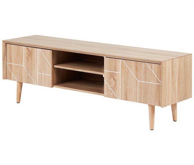 Beliani Mesa de TV FRANKLIN 150 Castanho
