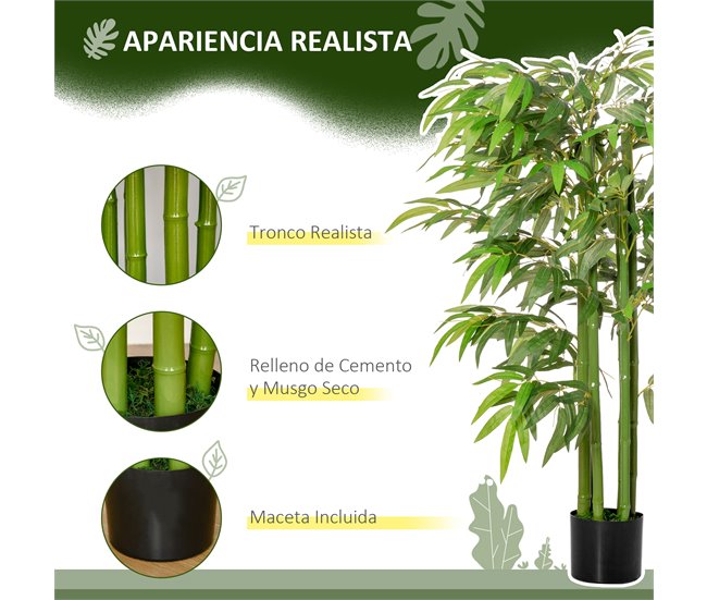 Bambú Artificial PE HOMCOM, casa - decoração Verde