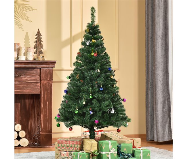 Árvore de Natal Artificial PVC e Metal HOMCOM, casa - natal Verde