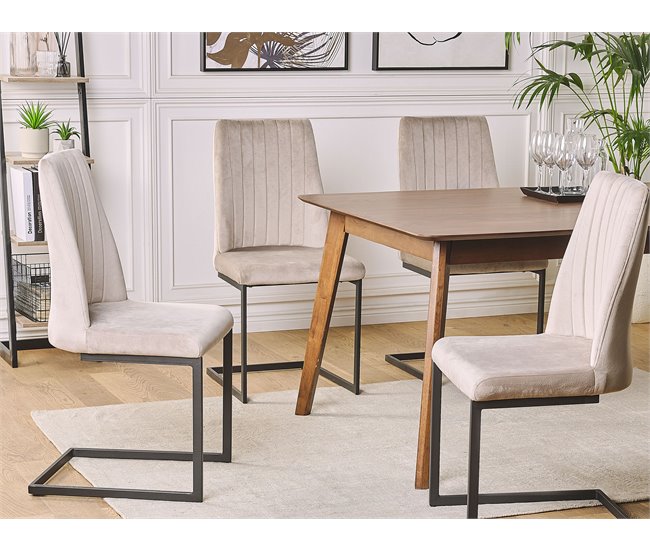 Beliani Silla de comedor LAVONIA Azul Marino