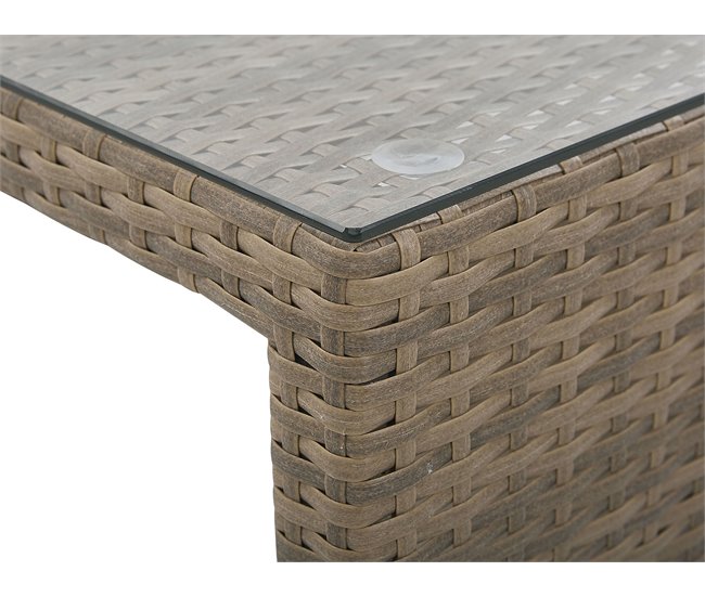 Beliani Conjunto lounge Ratan sintético BELLUNO Branco