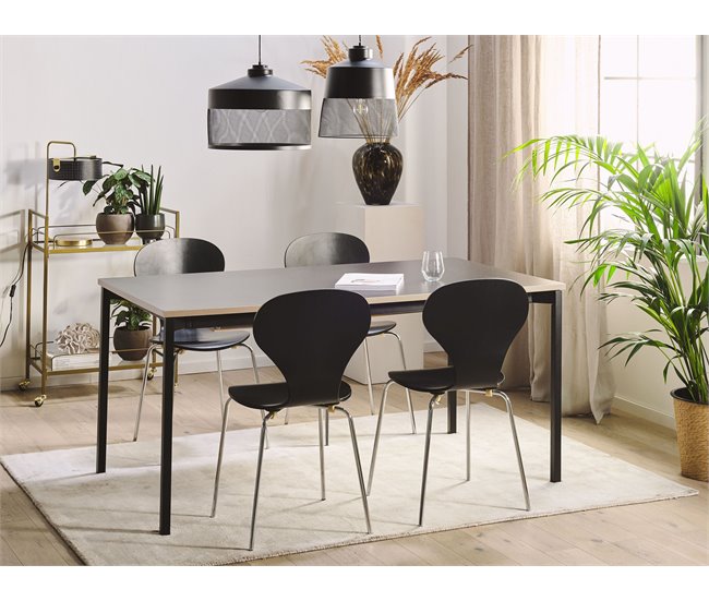 Beliani Mesa de jantar AVIS 90x140 Preto