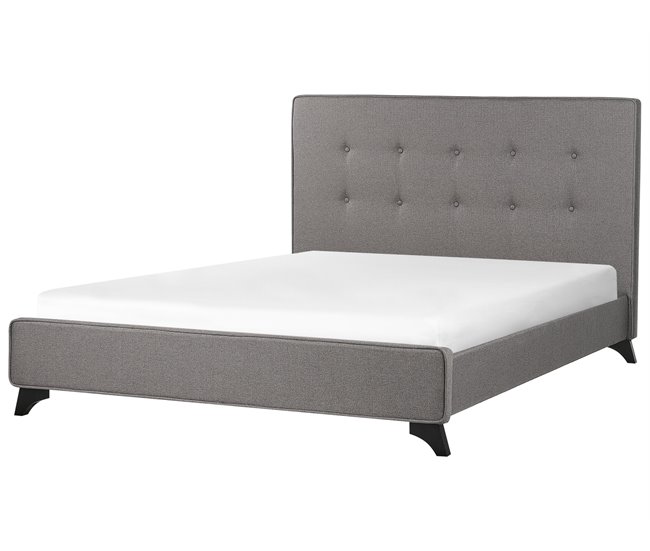 Beliani Cama com estrado Poliéster AMBASSADOR 152x216 Bege