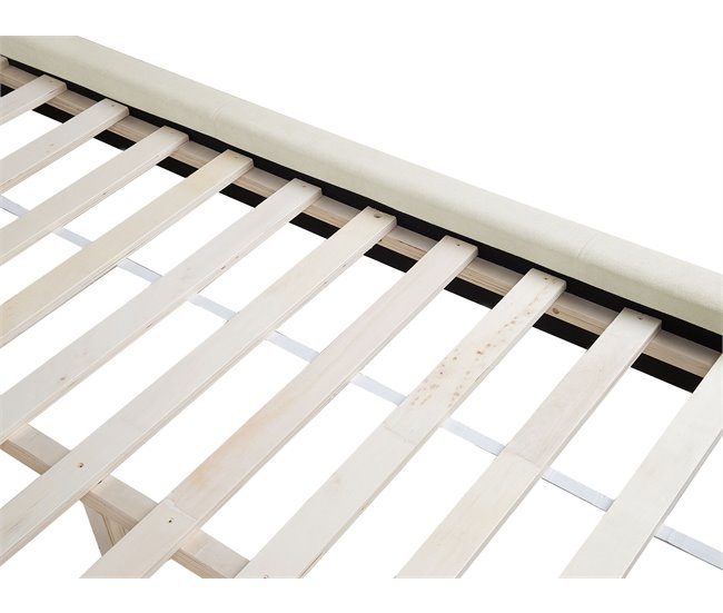 Beliani Cama com estrado Chenille TALENCE 198x218 Bege