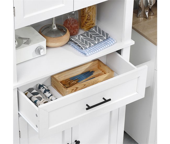 Armário de Cozinha Melamina de Madeira e MDF HOMCOM Branco