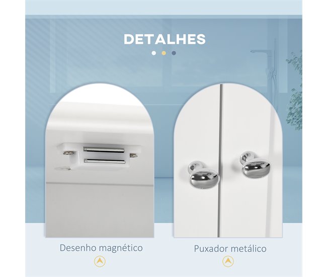 Armário de Parede MDF kleankin, casa - casa de banho 50 Branco