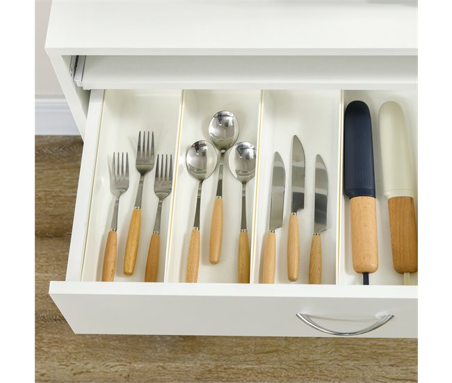 Armário de Cozinha Melamina de Madeira HOMCOM, casa - cozinha 70 Branco