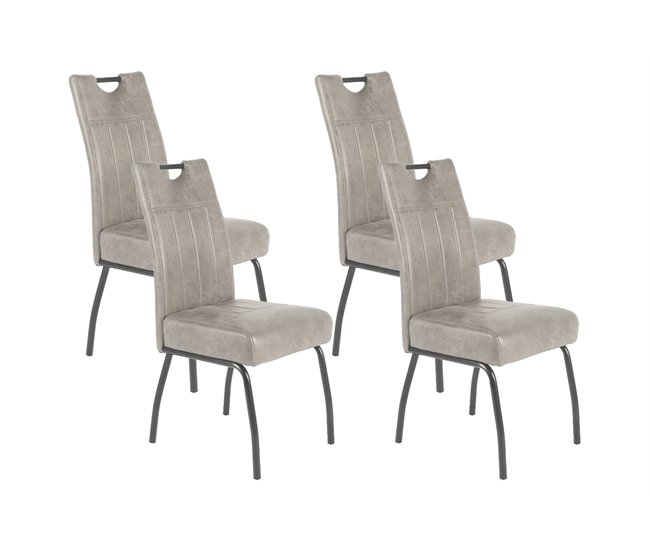 Conjunto de 4 cadeiras BEATE Cinza Claro