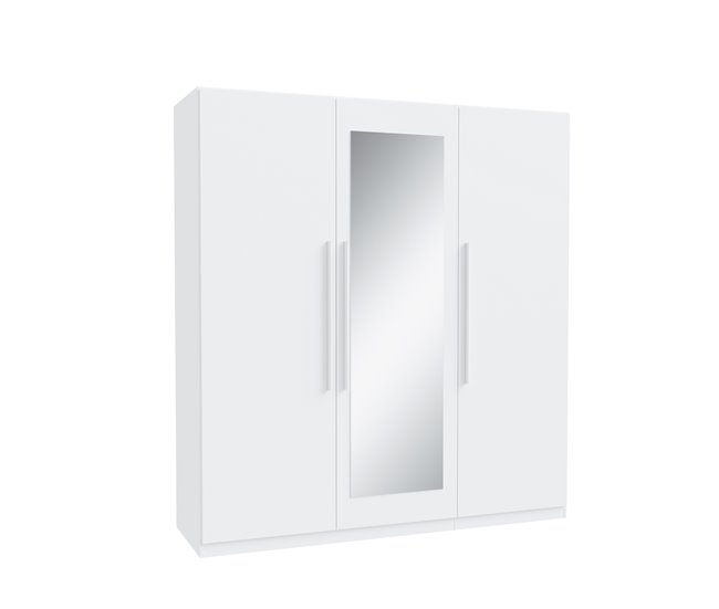 Roupeiro HELEN portas batentes 2 espelhos 227x212cm Branco