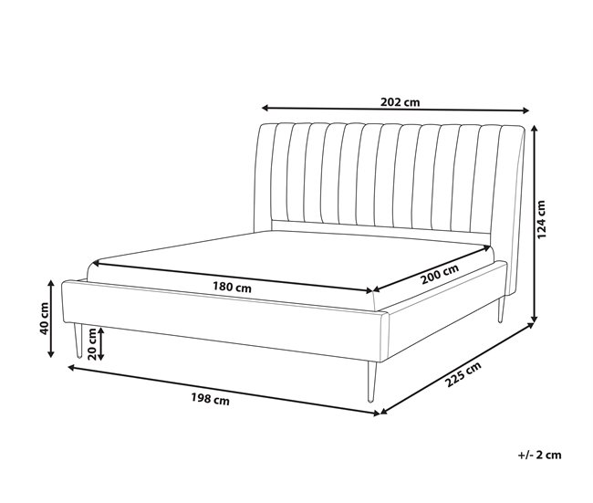 Beliani Cama com estrado Veludo MARVILLE 202x225 Areia