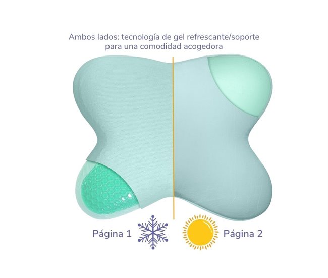 Almofada com Forma de Borboleta e Gel Refrescante Verde
