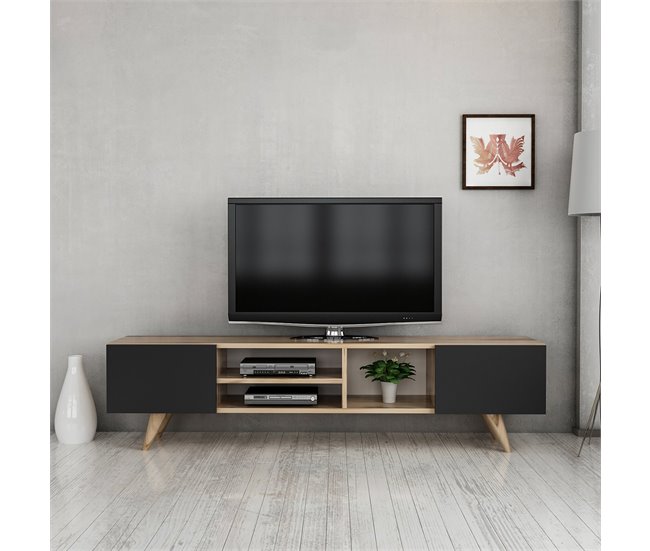 Armário de TV Assens em aglomerado 160 Preto