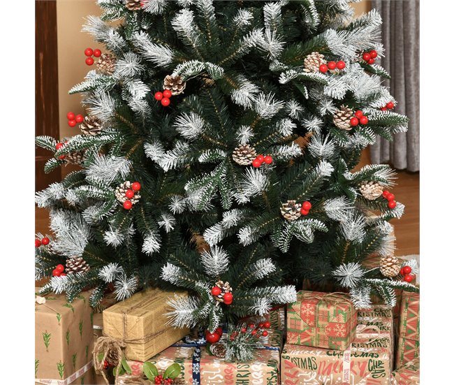 Árvore de Natal PVC, PE, Aço HOMCOM, casa - natal Verde