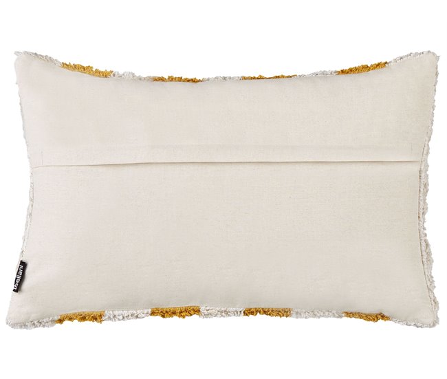 Beliani Almofada decorativa HELIANTHUS Branco