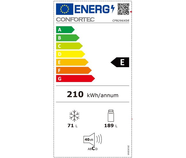 Combinado CONFORTEC CFB296XDE 260 litros Inoxidavel