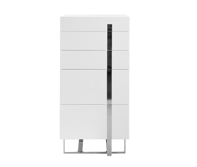 ANGEL CERDA Chiffonier branco e aço cromado Branco