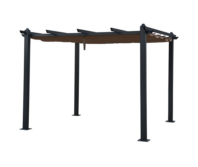 Pérgula autônoma CASSIS - estrutura de alumínio 299x305 Castanho