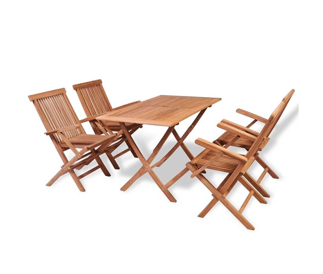 Juego de comedor de jardín de piezas de madera