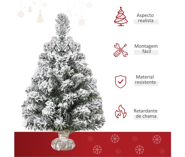 Árvore de Natal Artificial PVC, Serapilheira e Cimento HOMCOM Multicor