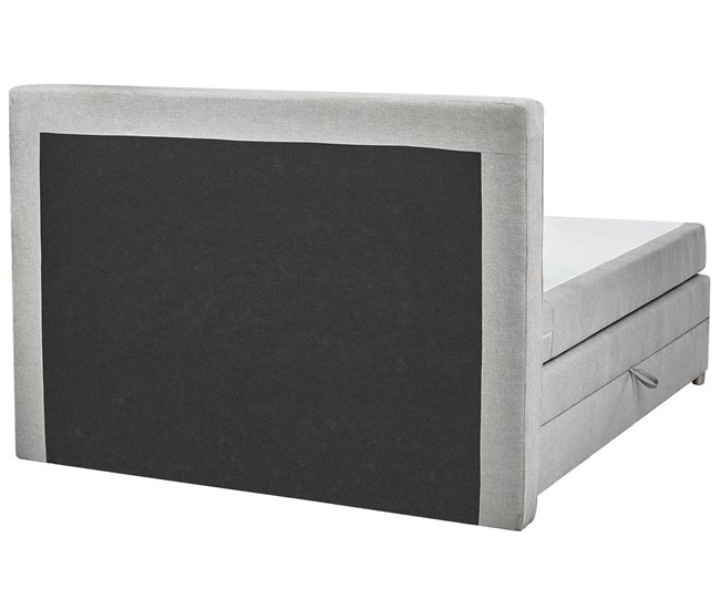 Beliani Cama continental com arrumação Poliéster MINISTER 168x209 Bege