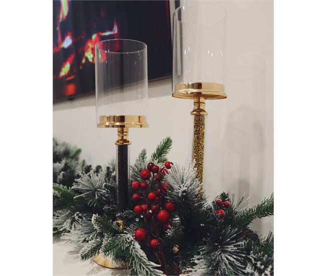 Beliani Candelabro ABBEVILLE Preto/ Dourado