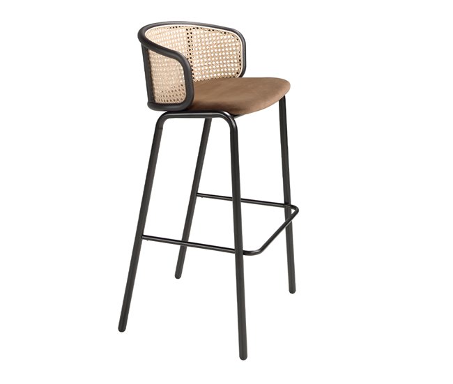 ANGEL CERDA Banco de vime e veludo castanho Castanho