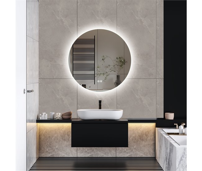 Espelho LED redondo para banheiro 60x4 Transparente