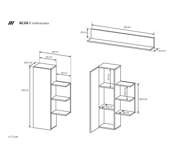 ARMÁRIO PAREDE ALVA 260 Branco