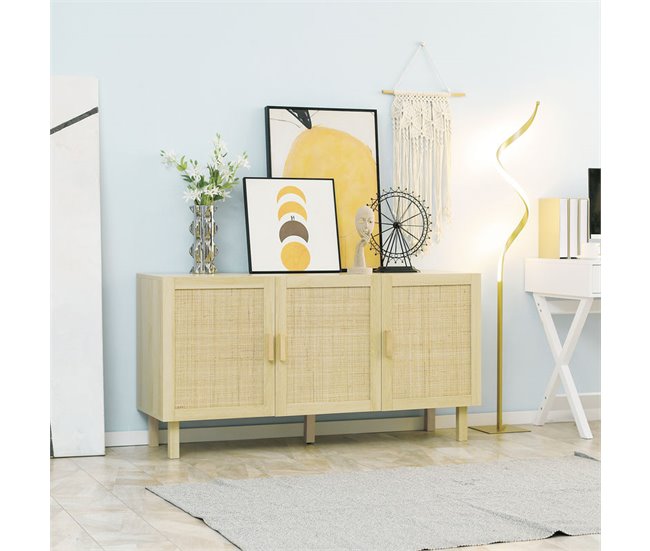 Aparador Melamina de Madeira HOMCOM Castanho