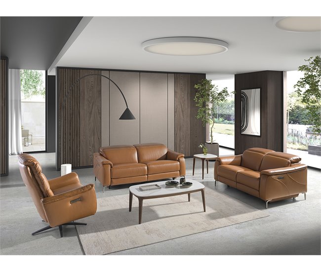 ANGEL CERDA Poltrona giratório em pele castanha Castanho