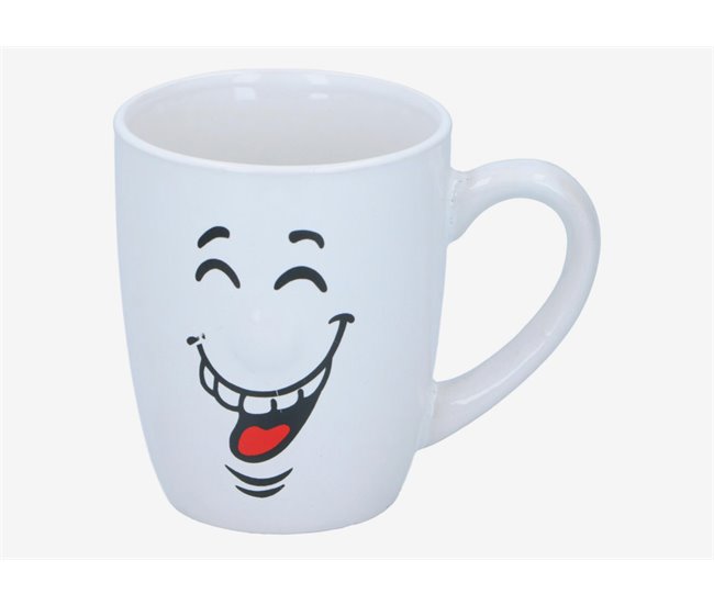 Caneca SONRISAS sortido 300ml material de grés Branco