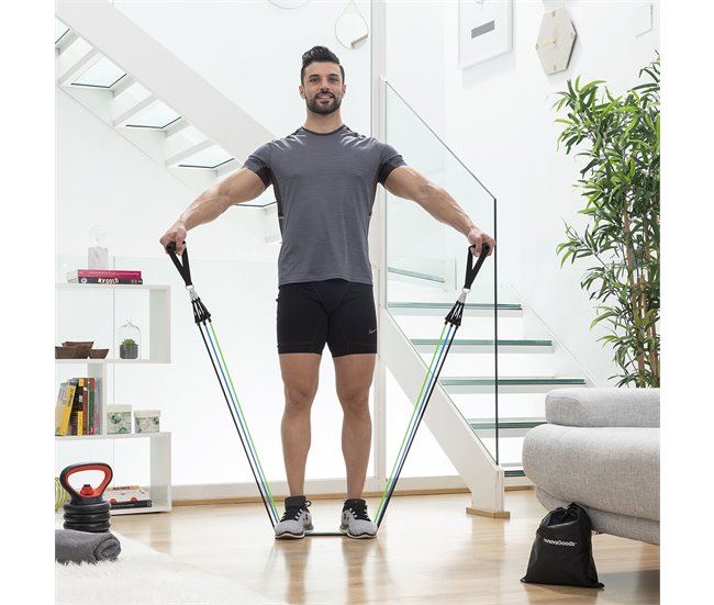 Conjunto de Elásticos de Resistência com Acessórios e Guia de Exercícios TRIBAINER Preto