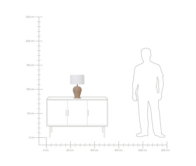 Beliani Lámpara de mesa FURELOS Branco/ Bege