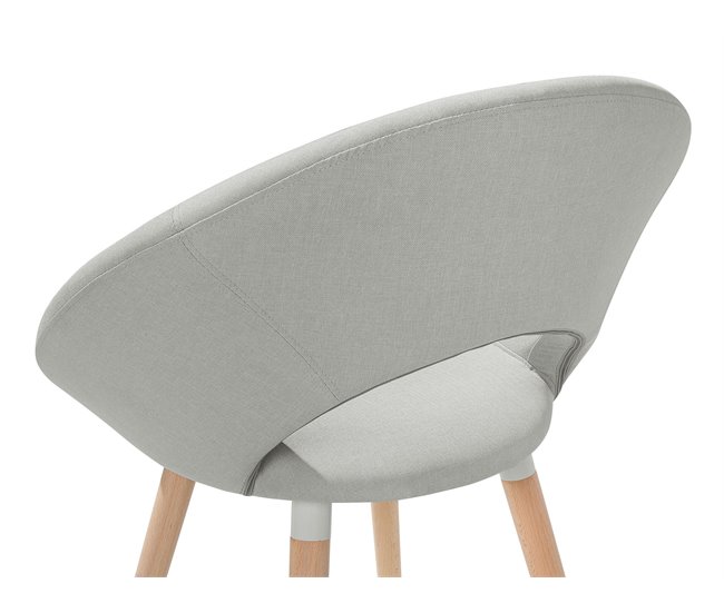 Beliani Silla de comedor ROSLYN Cinza Claro